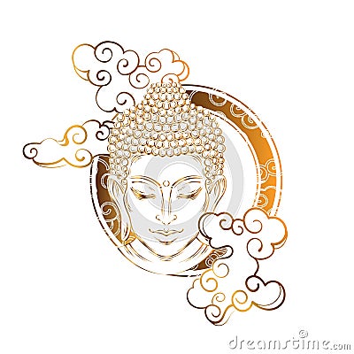 Buddha tattoo boho style Vector Illustration