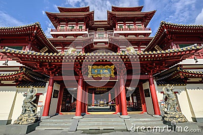 The Buddha Tooth Relic Temple & Museum located in the Chinatown Editorial Stock Photo