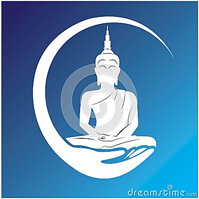 Buddha - Wall art vector illustration. Vector Illustration