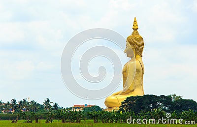 BUDDHA at WAT MUANG Stock Photo