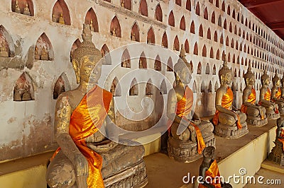 Buddha at Wat Sisaket. Vientiane. Laos. Stock Photo