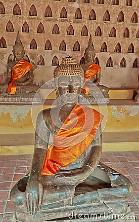 Buddha at Wat Sisaket. Vientiane. Laos. Stock Photo