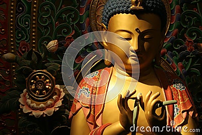 Buddha in a Zen Ambient Surrounding Stock Photo