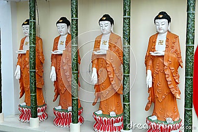 Buddhas in a row Stock Photo