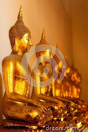 Buddhas in Wat Po Stock Photo