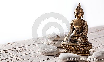 Buddhism and mindfulness symbol for meditation and wellbeing, copy space Stock Photo