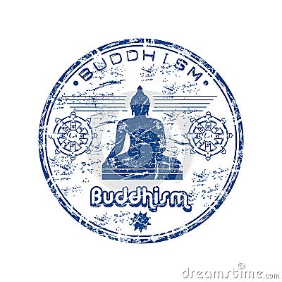 Buddhism rubber stamp Vector Illustration