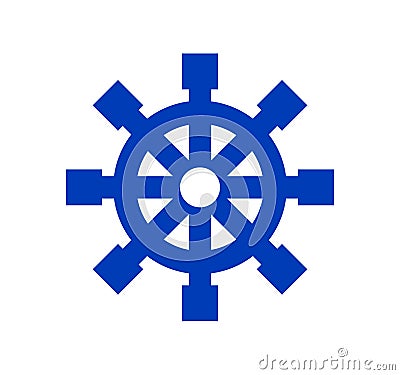Buddhism vector icon. Buddhism blue vector symbol Vector Illustration