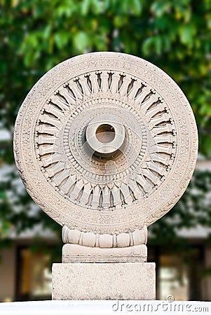 Buddhism wheel Stock Photo