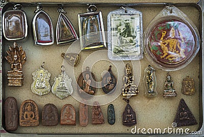 Buddhist amulets in bangkok thailand Editorial Stock Photo