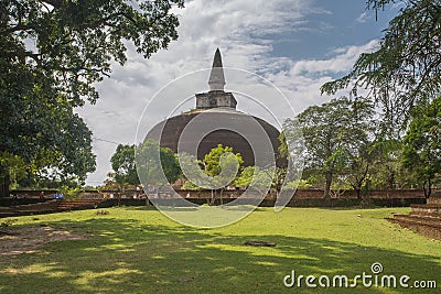 Buddhist dagoba stupa Polonnaruwa, Sri Lanka Editorial Stock Photo