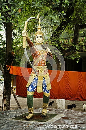 Buddhist figure in phnom penh cambodia temple Stock Photo