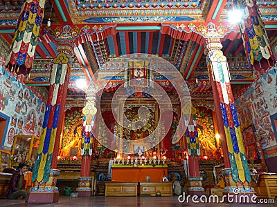 Buddhist gompa in Upper Pisang, Nepal Editorial Stock Photo