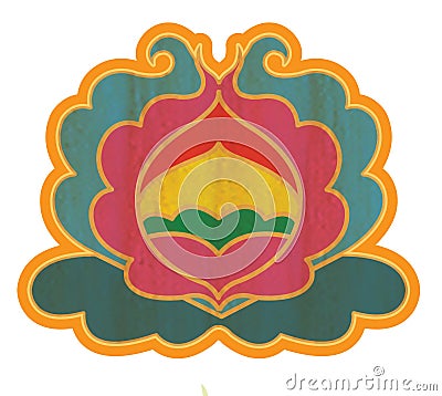 Buddhist Lotus Shape Ornament Stock Photo