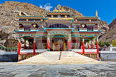 Buddhist monastery in Kaza, Spiti Valley Stock Photo