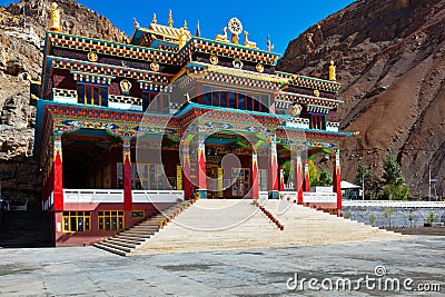Buddhist monastery in Kaza, Spiti Valley Stock Photo