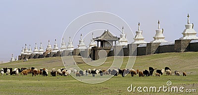 Buddhist monastery in mongolia Stock Photo