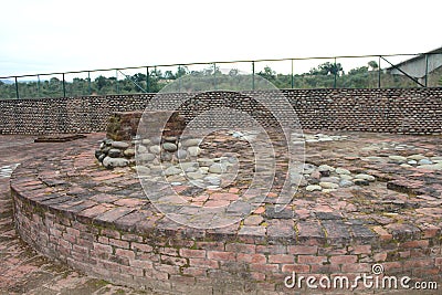 an ancient Buddhist monastic complex on the bank of river Chenab at Ambaran near Akhnoor Stock Photo