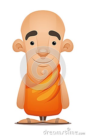 Buddhist Monk Vector Illustration