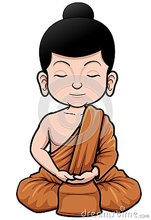 Buddhist Monk cartoon Vector Illustration