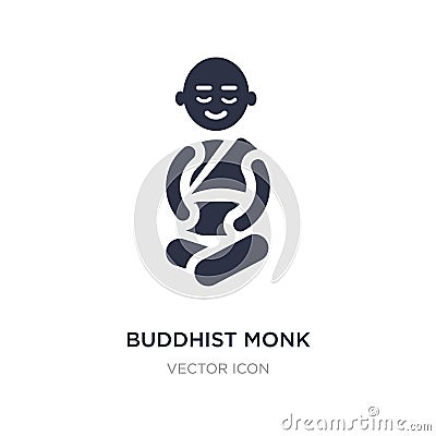 buddhist monk icon on white background. Simple element illustration from Religion concept Vector Illustration