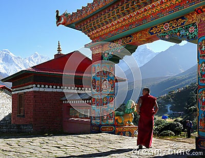 Buddhist Monk Monastery Himalayas Editorial Stock Photo