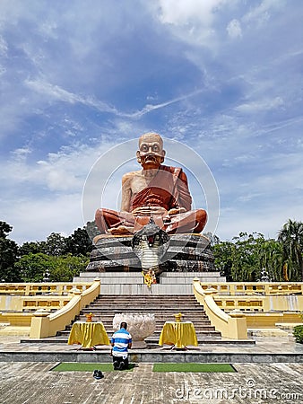 Buddhist monk monument in Thailand Editorial Stock Photo