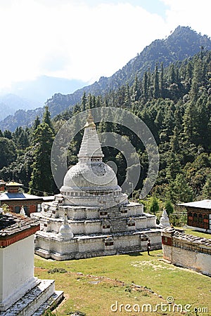 buddhist monument in bhutan Stock Photo