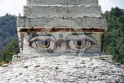 buddhist monument (chendebji chorten) - bhutan Stock Photo