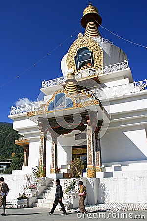 buddhist monument (national memorial chorten) in thimphu (bhutan) Editorial Stock Photo