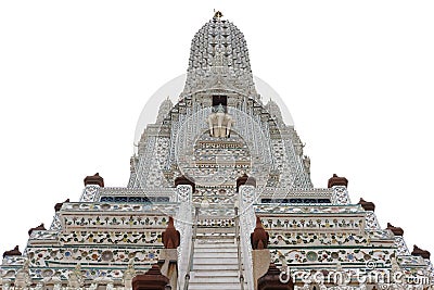 buddhist pagoda encrusted with glazed porcelain tiles & seashell Stock Photo