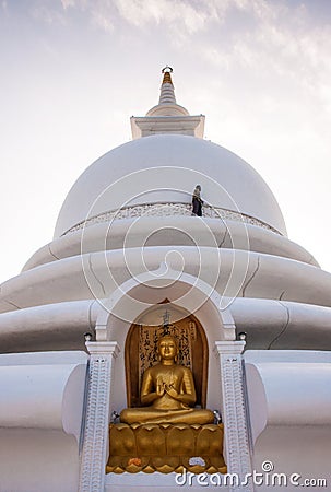 Buddhist Peace Pagoda, Sri Lanka Stock Photo