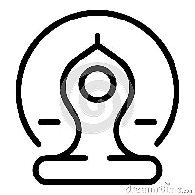 Buddhist practice icon, outline style Vector Illustration