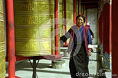 Buddhist Prayer Wheels Editorial Stock Photo