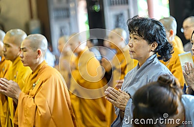 Buddhist praying Buddha in Buddha`s birthday Editorial Stock Photo