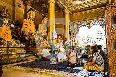 Buddhist praying Editorial Stock Photo