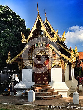 Buddhist`s temple in Bangkok Stock Photo