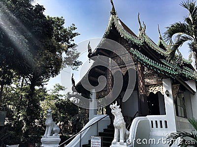 Buddhist`s temple in Bangkok Stock Photo