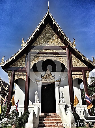 Buddhist`s temple in Bangkok Stock Photo