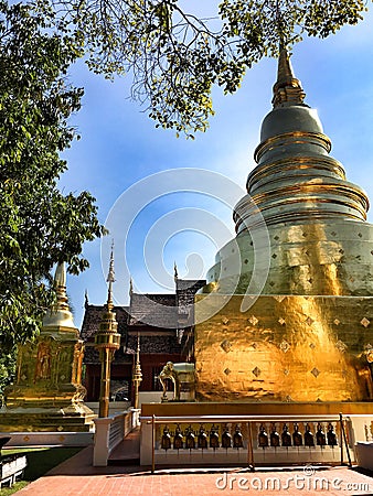 Buddhist`s temple in Bangkok Stock Photo