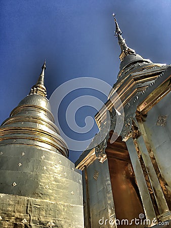 Buddhist`s temple in Bangkok Stock Photo