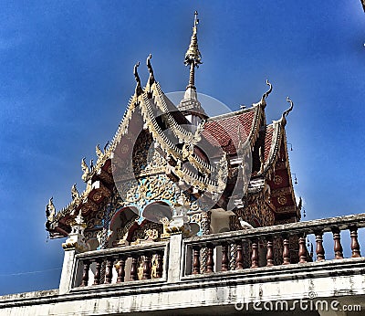 Buddhist`s temple in Bangkok Stock Photo