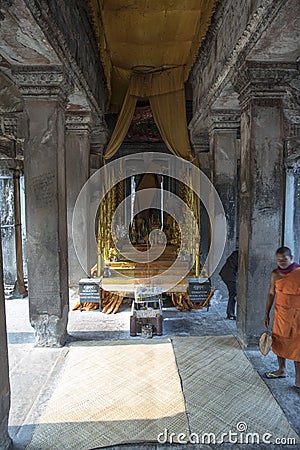 Buddhist shrine Angkor Wat Editorial Stock Photo