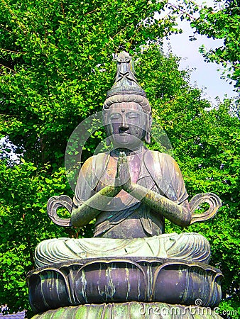 Buddhist Statue in Asakusa Stock Photo