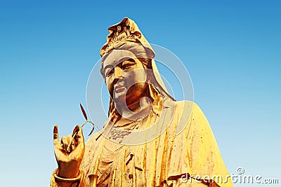 Mercy Goddess buddha statue Guanyin Bodhisattva Stock Photo