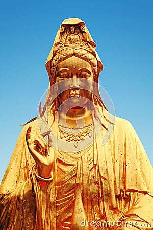 Mercy Goddess buddha statue Guanyin Bodhisattva Stock Photo