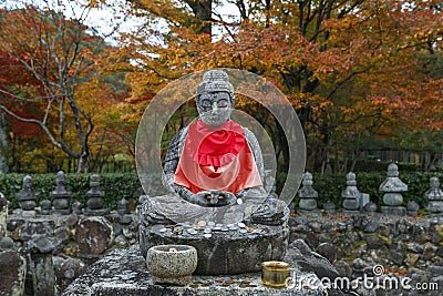 Buddhist stone statues in Adashino Nenbutsuji Temple, Editorial Stock Photo