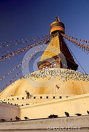 Buddhist stupa-Nepal Stock Photo
