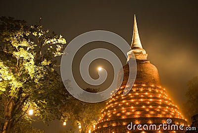 Buddhist stupa in Sukhothai Stock Photo