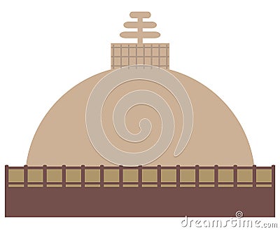 Buddhist stupa on a white background Stock Photo